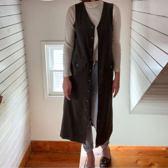 Talbots Olive Green Maxi Dress/Vest - Picture 12 of 12